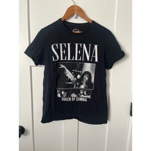 Selena Queen of Cumbia Black Graphic T Shirt Womens Size S Official Merchandise